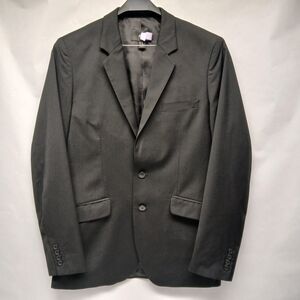 H&M Blazer Men's 40R Black Regular Fit Sport Coat 2 Button Suit Jacket Preppy